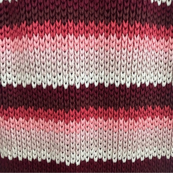 NWT Zara Striped Crochet Sleeveless Knit Midi Dress Cream/Pink/Maroon Size Small - Picture 9 of 14